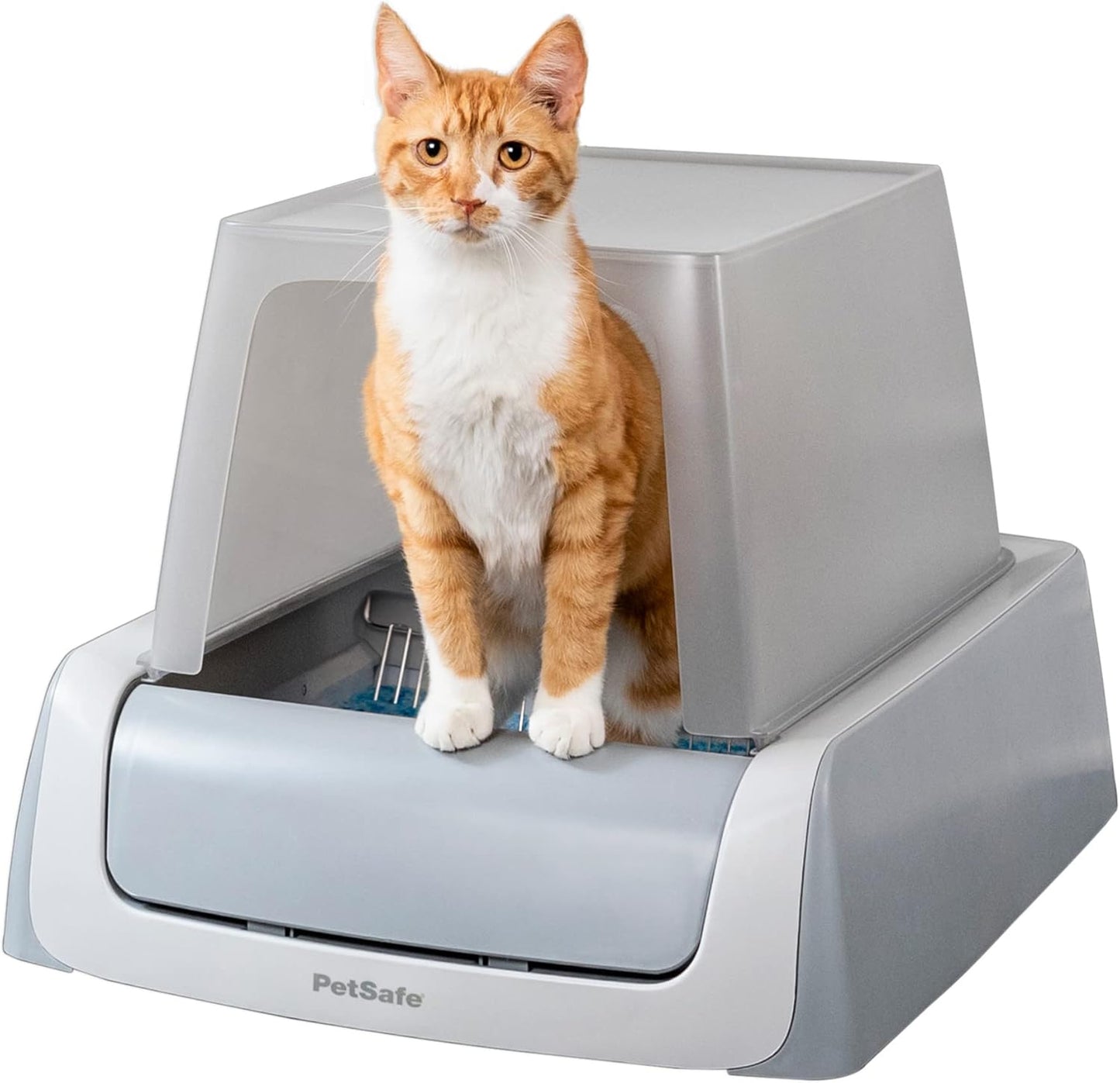Legacy Scoopfree Crystal Pro Self-Cleaning Automatic Cat Litter Box - Front-Entry Motion-Sensing Cat Box with Integrated Health Counter - Includes 1 Disposable Crystal Litter Tray