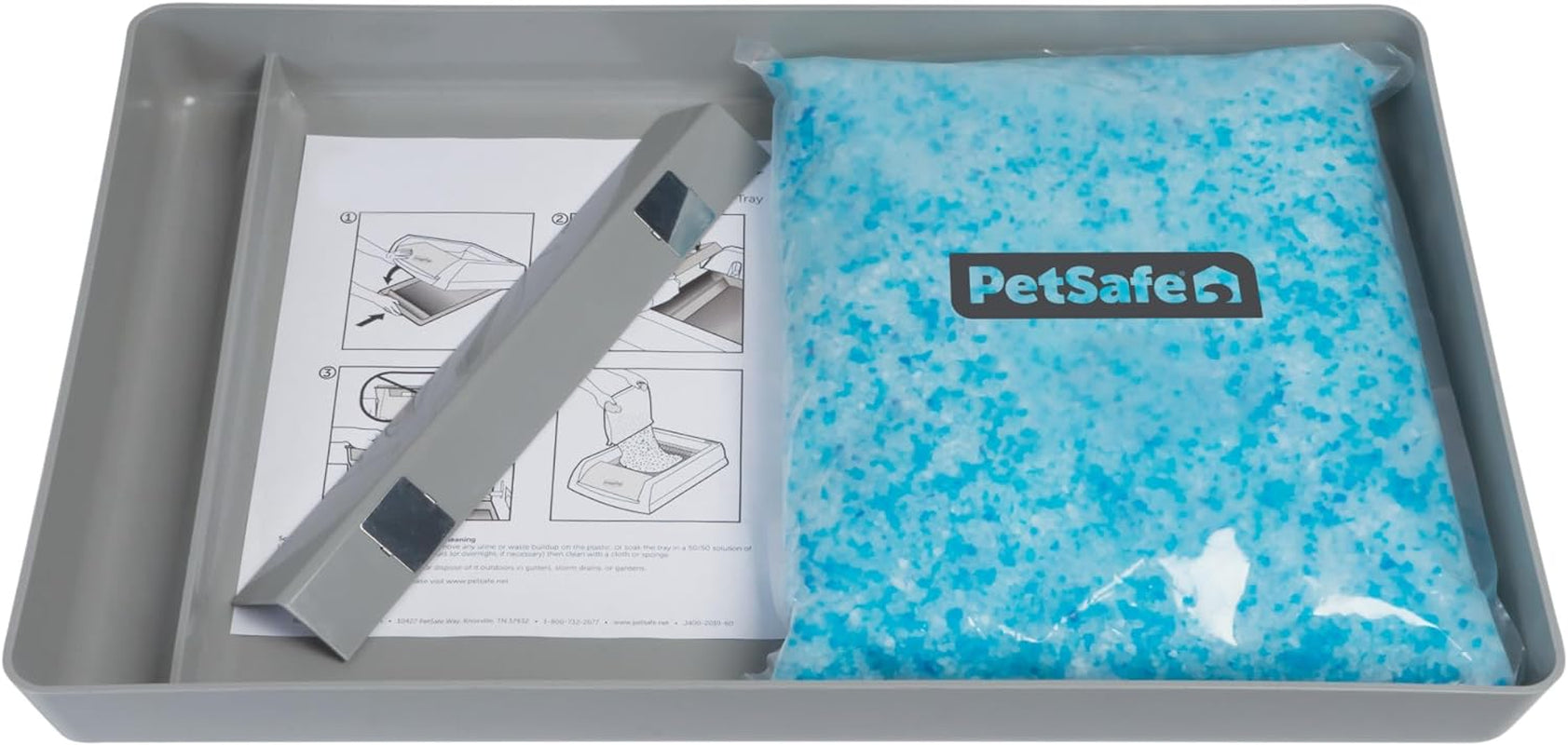 Legacy Scoopfree Crystal Pro Self-Cleaning Automatic Cat Litter Box - Front-Entry Motion-Sensing Cat Box with Integrated Health Counter - Includes 1 Disposable Crystal Litter Tray